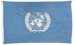 United Nations 6 x 4 Flag, Circa 1946 -- An Early Flag of the Nascent Organization, Slightly Different Than Its Current Design